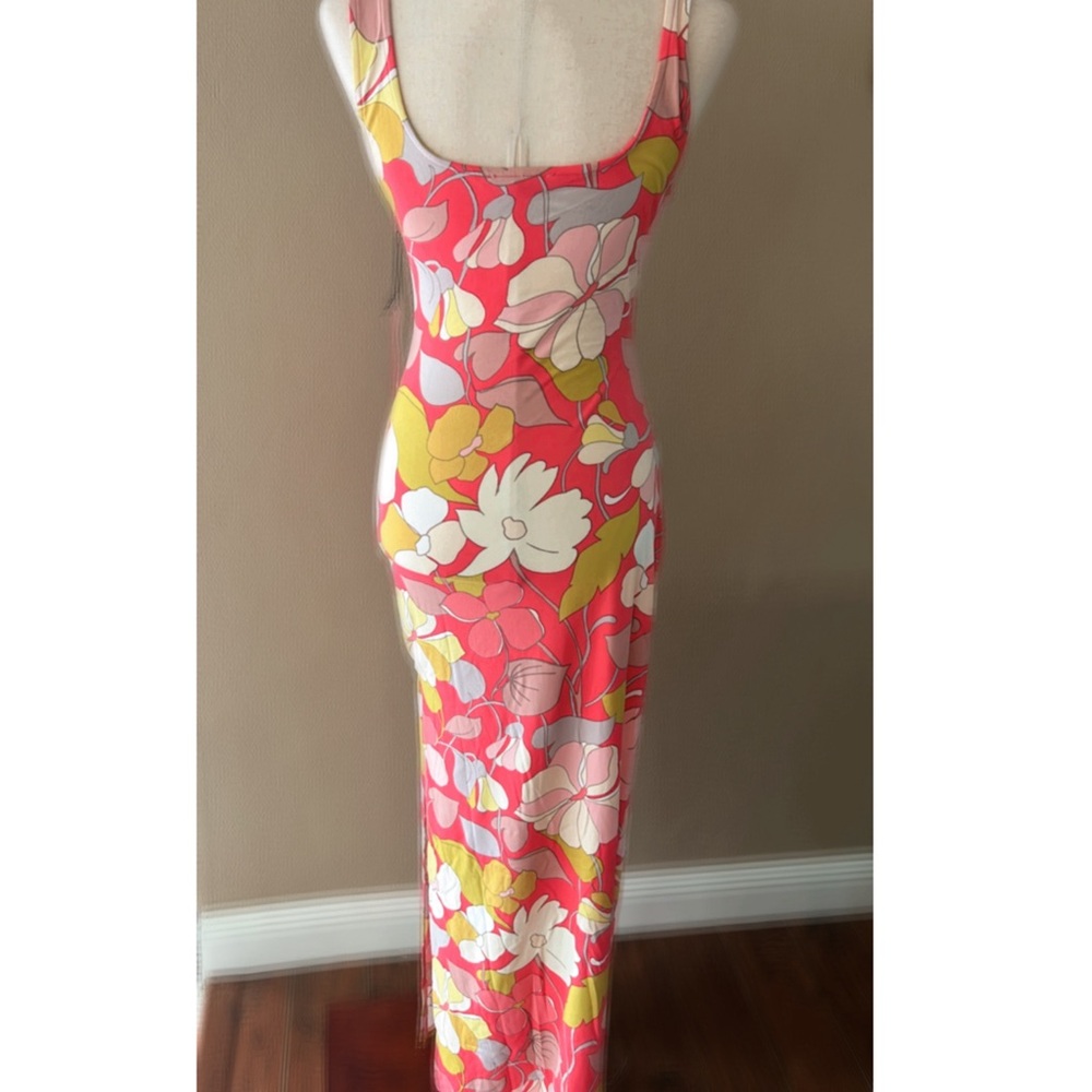Tropical print summer maxi dress vacation - Picture 6 of 8